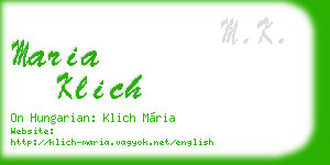 maria klich business card